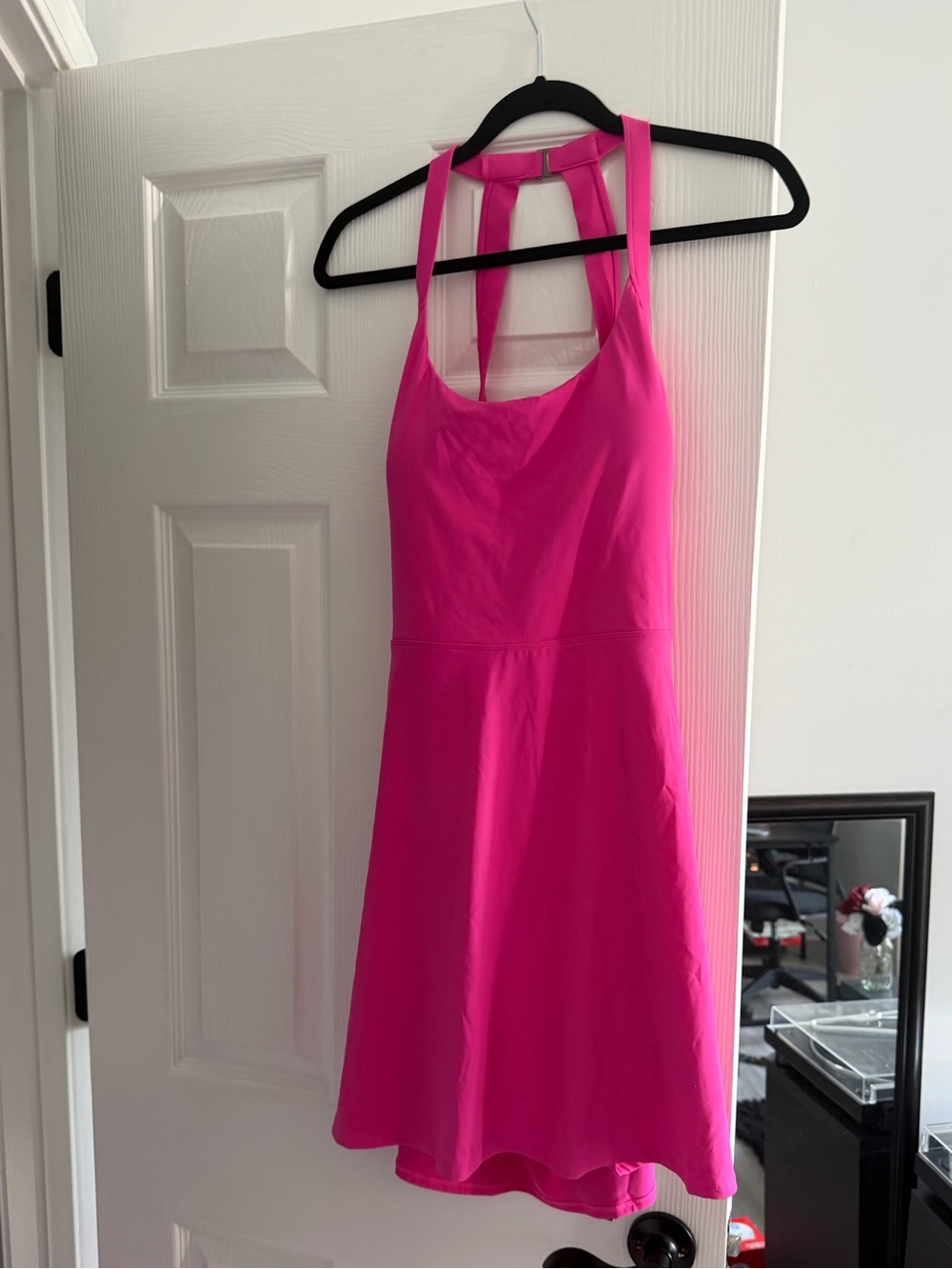 NWT HALARA Hot Pink Halter A-Line Mini Dress
